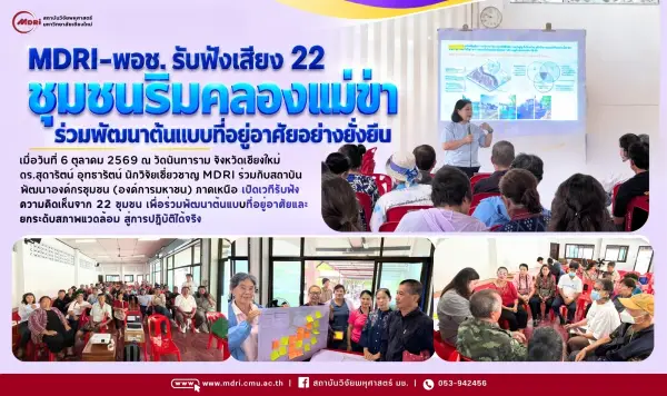 MDRI–พอช. เปิดเวทีรับฟังเสียง 22 ชุมชนริมคลองแม่ข่า ร่วมออกแบบที่อยู่อาศัยและสภาพแวดล้อมอย่างยั่งยืน